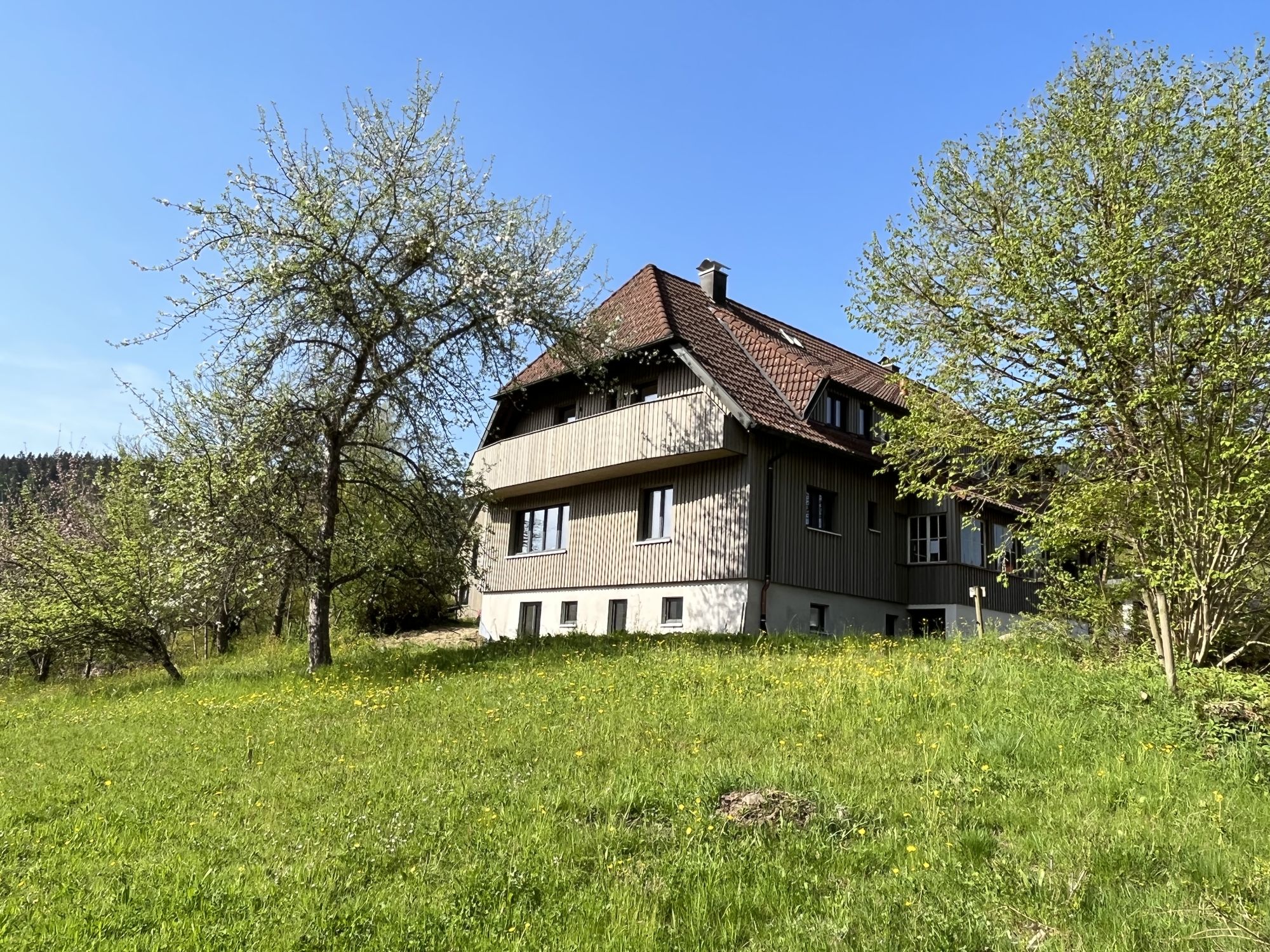 View of the Baiersbronn group house facing the valley in the Black Forest
